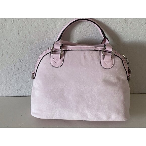 Juicy Couture Girlie Royalty Dome Satchel Crossbody Chiffon Pink Velour W/Charm - Picture 7 of 13